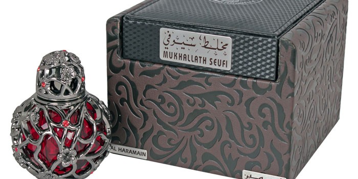 Флакон и коробка духов Mukhallath Seufi